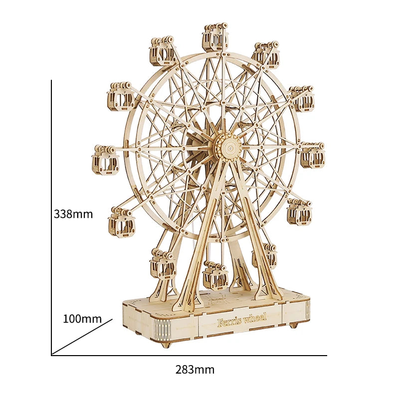 Robotime DIY Wooden Rotatable Ferris Wheel Model