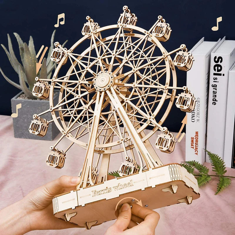 Robotime DIY Wooden Rotatable Ferris Wheel Model