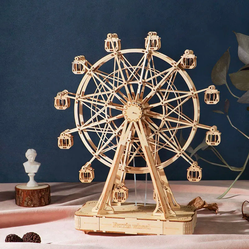 Robotime DIY Wooden Rotatable Ferris Wheel Model