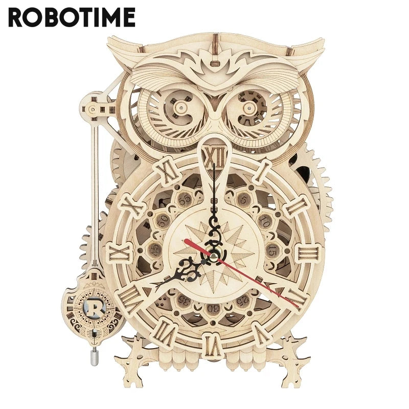 Robotime Rokr 161pcs Creative DIY 3D Owl Clock