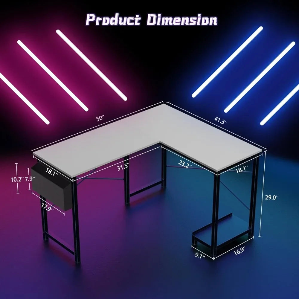 L Shaped Computer Desk Wood Corner