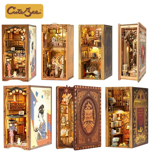 CUTEBEE DIY Miniature House Book Nook Kit