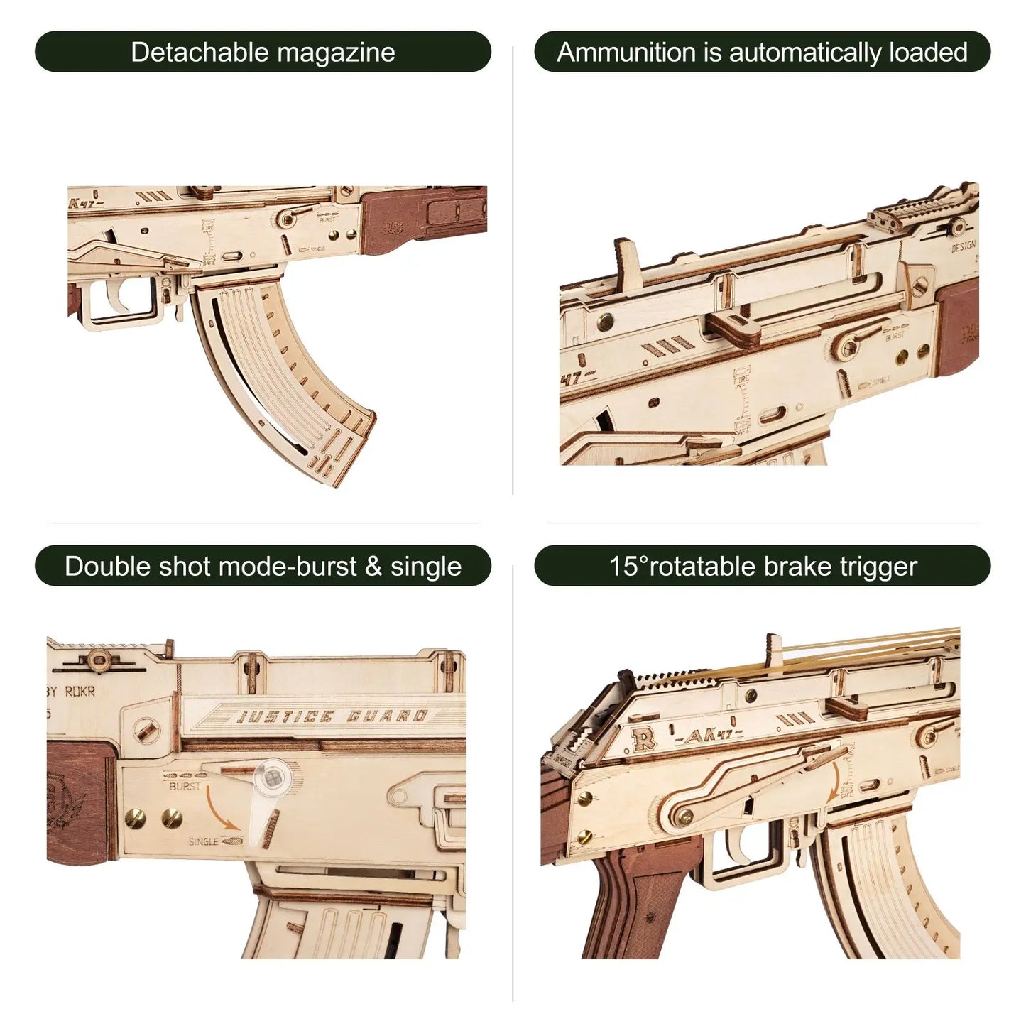 Robotime Rokr Automatic Rifle AK-47 Gun Blocks Model