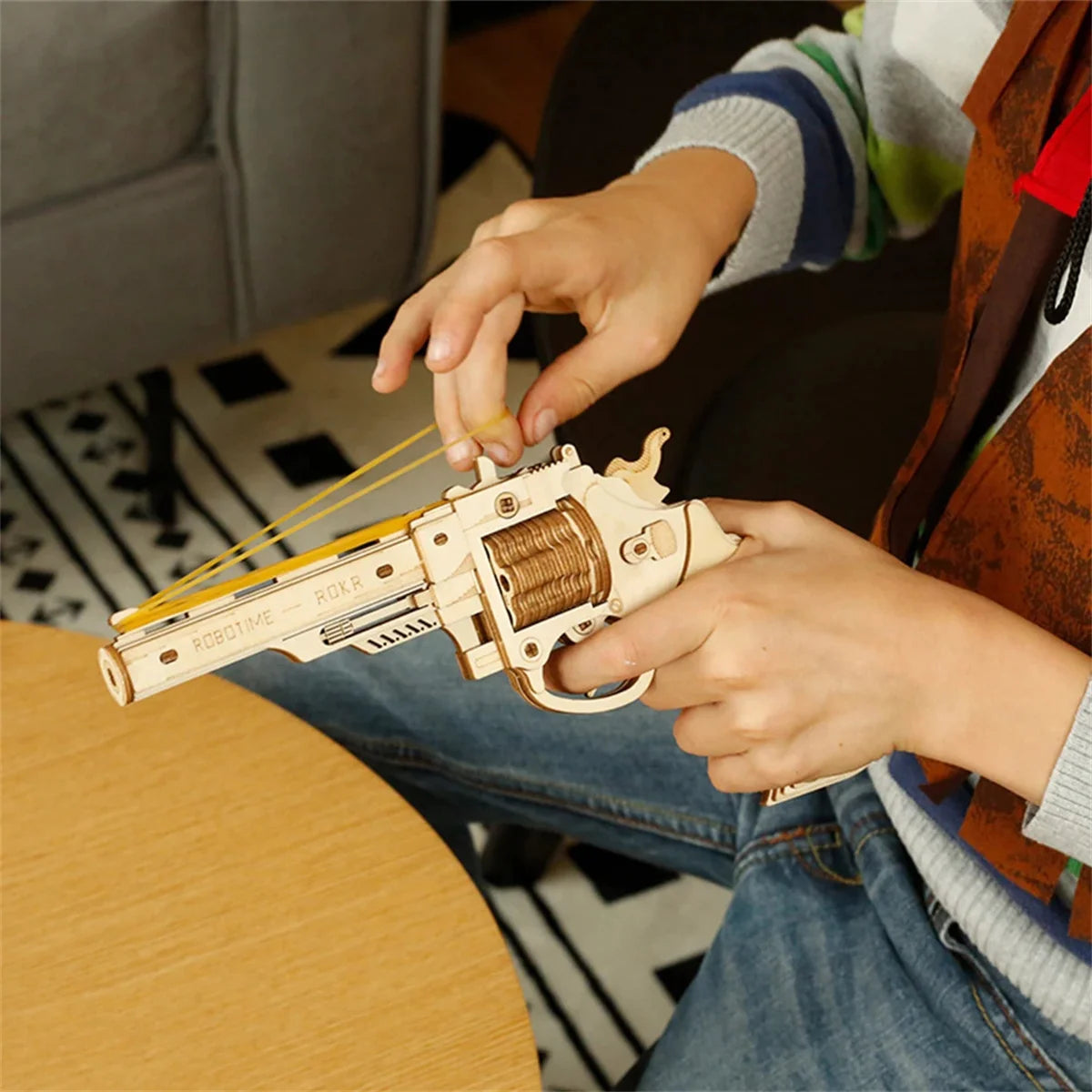 Robotime 3D Wooden Puzzle Gun Blocks Model Buliding Kit