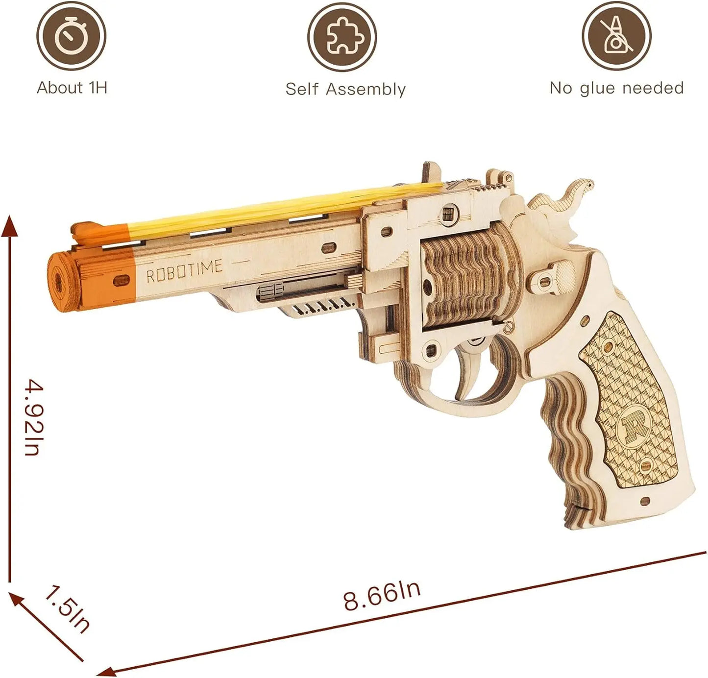 Robotime Rokr DIY 3D Scatter With Rubber Band Bullet Woode