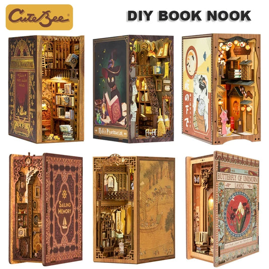 CUTEBEE Puzzle 3D DIY Book Nook Kit Eternal Bookstore Wooden