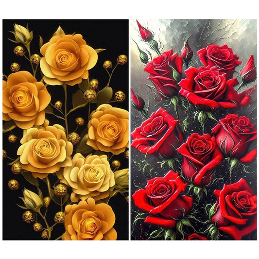 40*70cm 5D DIY Diamond Red Rose Flower Painting