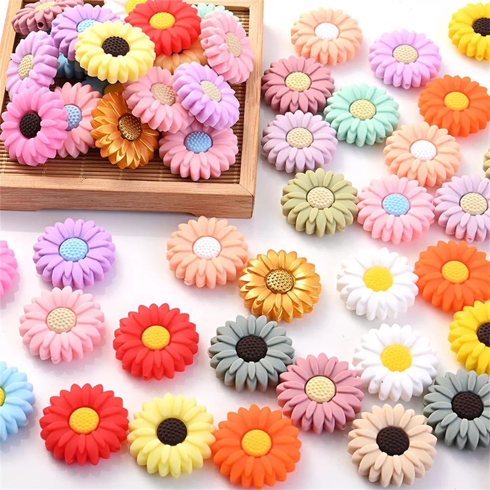 10pcs/lot 20mm Baby Silicone Bead Flower