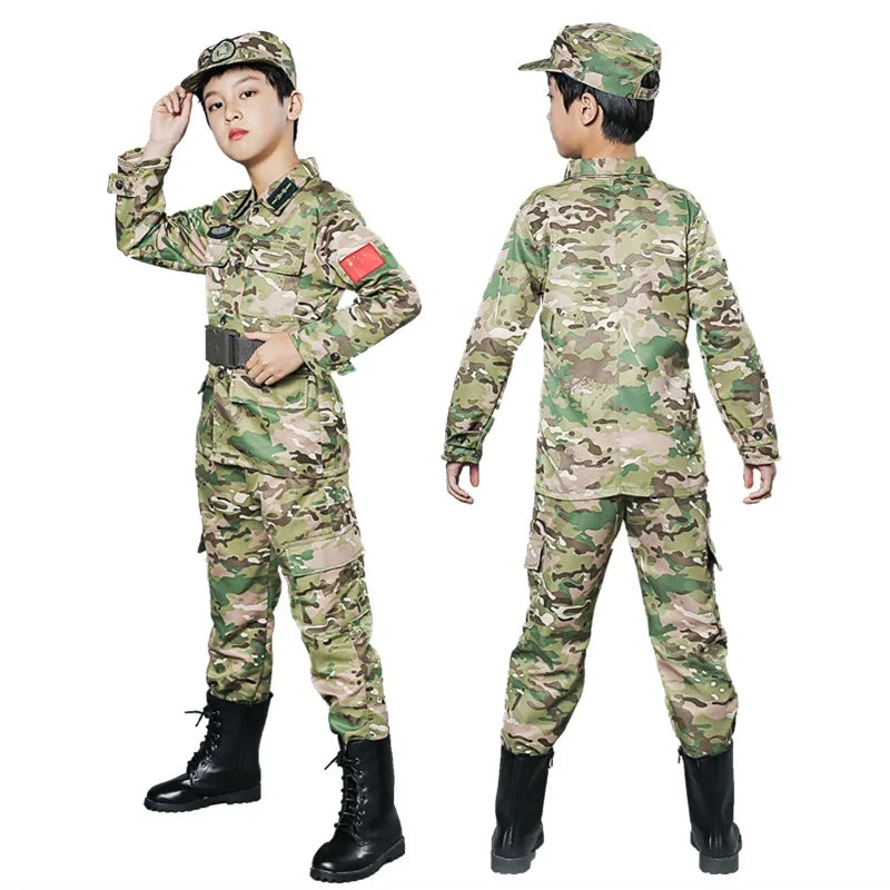 Camo Trooper Soldier Army Costume Outfit for Kids, Halloween Dress Up