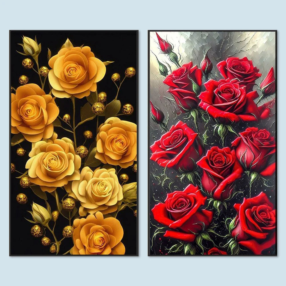 40*70cm 5D DIY Diamond Red Rose Flower Painting