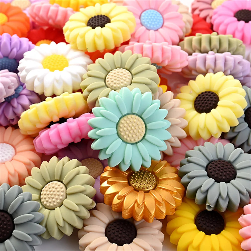 10pcs/lot 20mm Baby Silicone Bead Flower